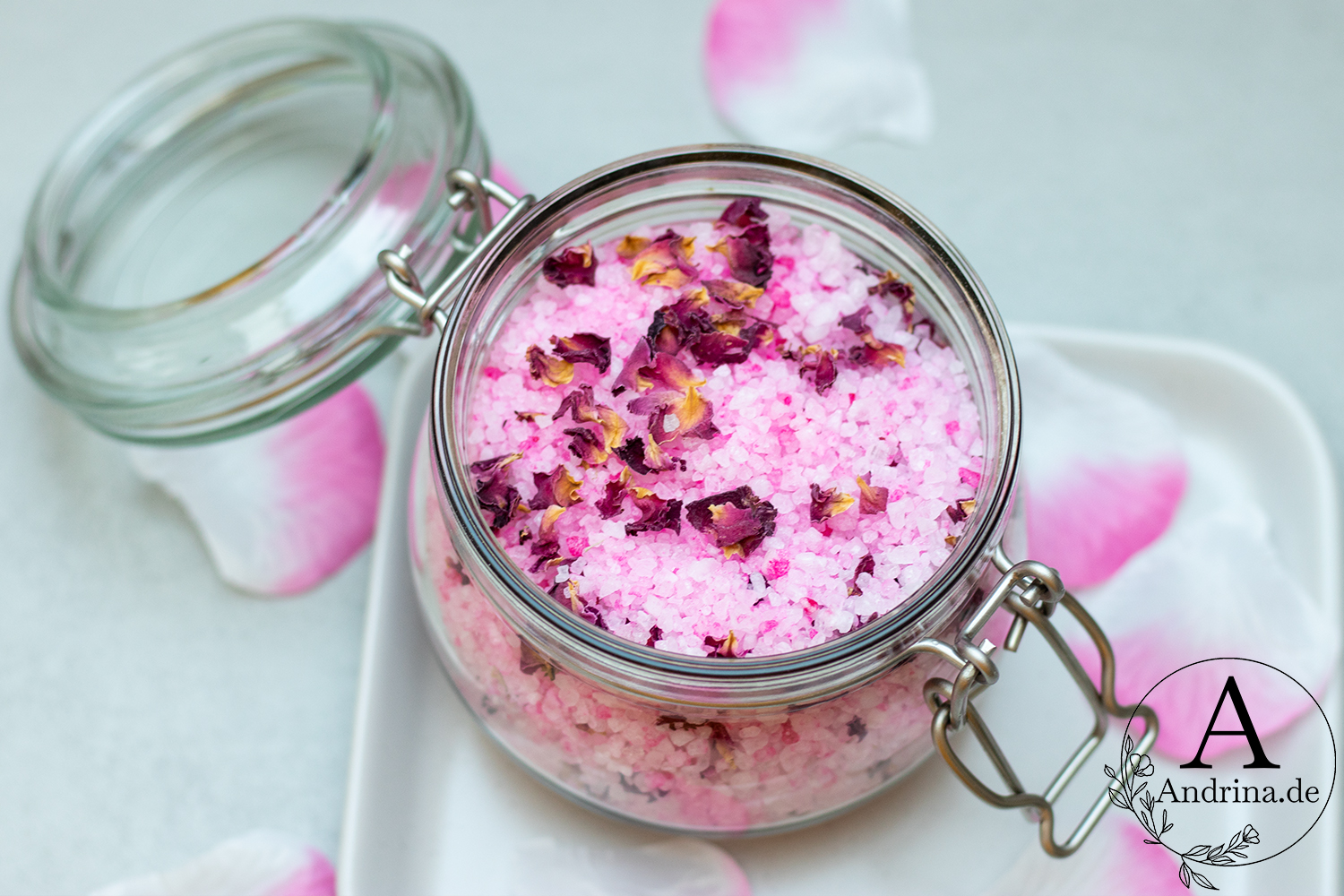 Romantisches Badesalz mit Rosen selber machen